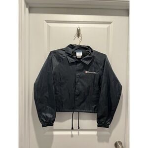 Champion Women's Navy Heritage Coaches Big C Logo Jacket Small